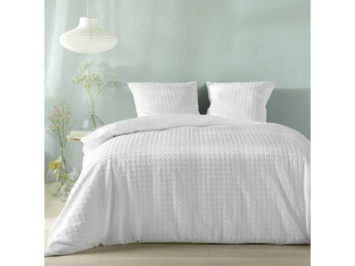 Parure de Lit 3 Pièces "Litea" 240x220cm Blanc