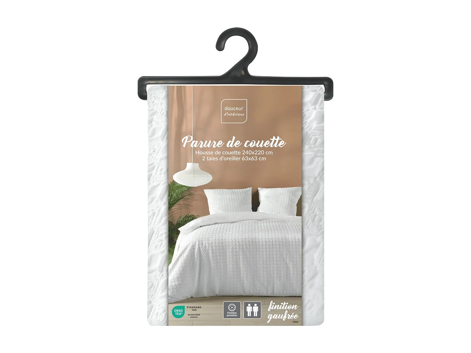 Parure de Lit 3 Pièces "Litea" 240x220cm Blanc