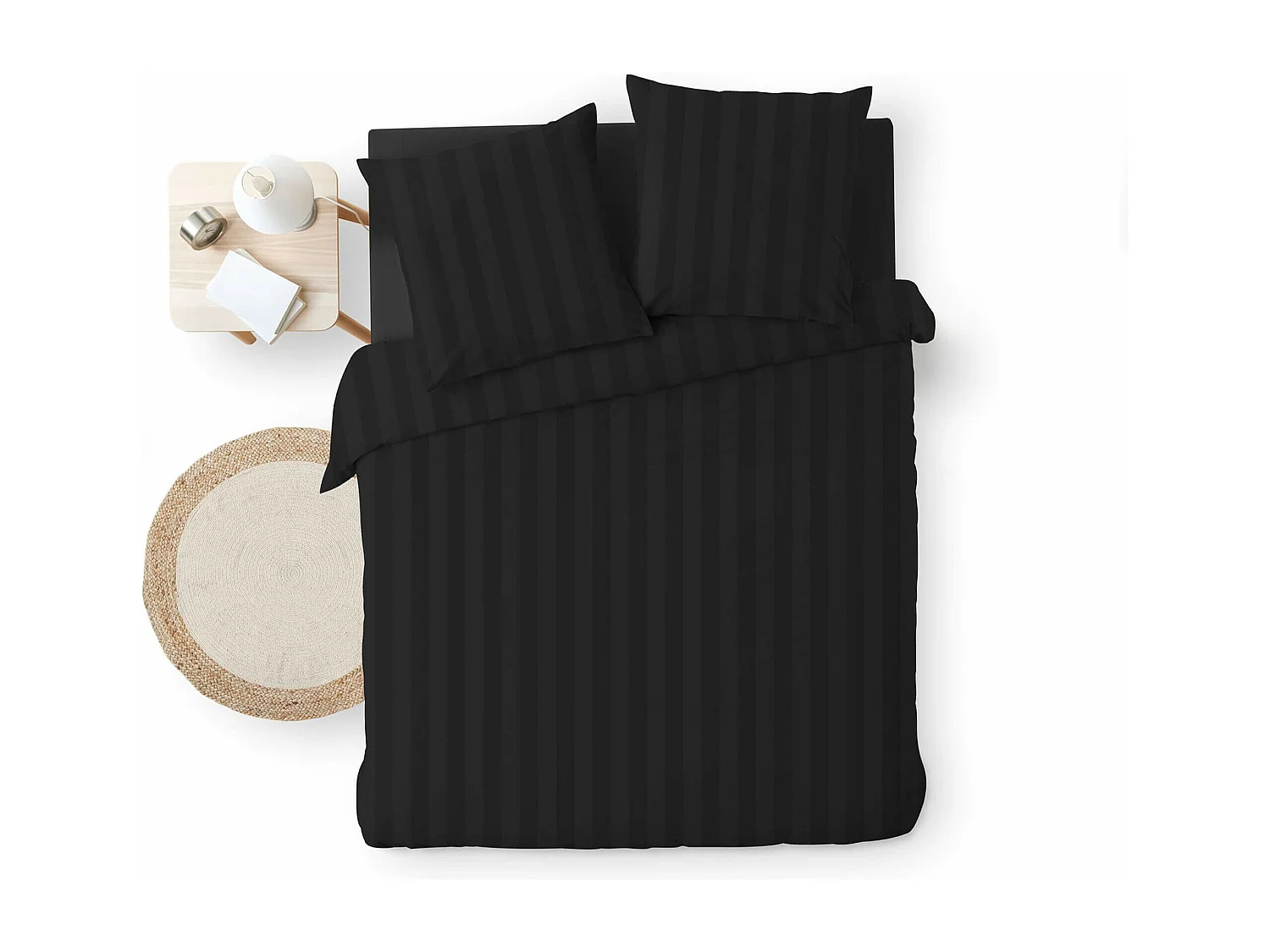 Parure de Lit 3 Pièces "Cleo" 240x220cm Noir