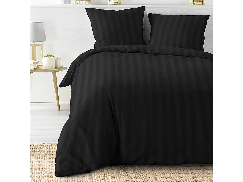 Parure de Lit 3 Pièces "Cleo" 240x220cm Noir