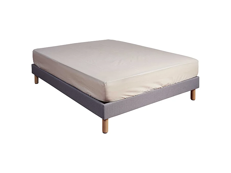 Drap housse 100% coton seigle - bonnet 27 cm 140x190