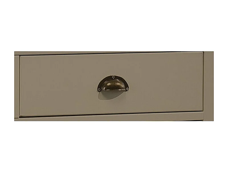 Buffet 2 Portes 2 Tiroirs Gris Taupe 2 Niches Style Anglais L 101 H 90 P 42 cm