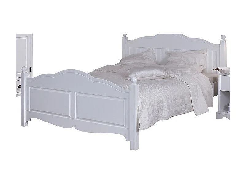 Lit Blanc 2 Places Pour Couchage 160 x 200 Style Anglais L 169 H 100 P 208 cm