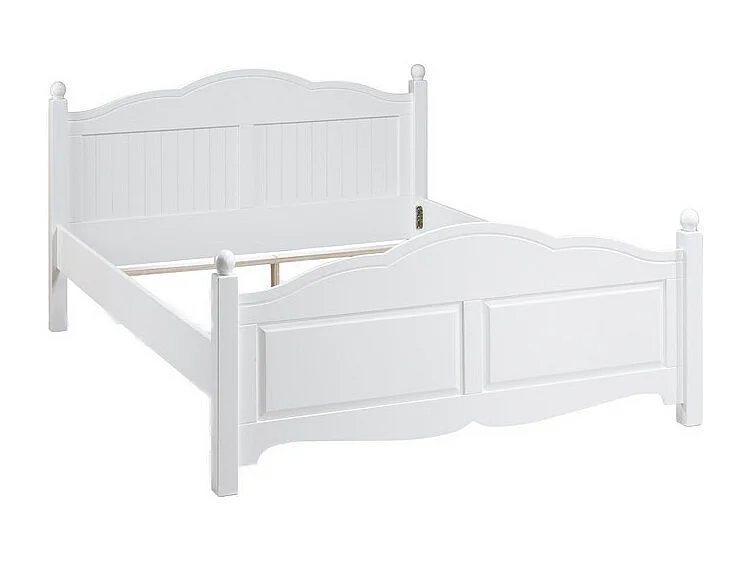 Lit Blanc 2 places Pour Couchage 140 x 190 Style Anglais L 149 H 100 P 198 cm