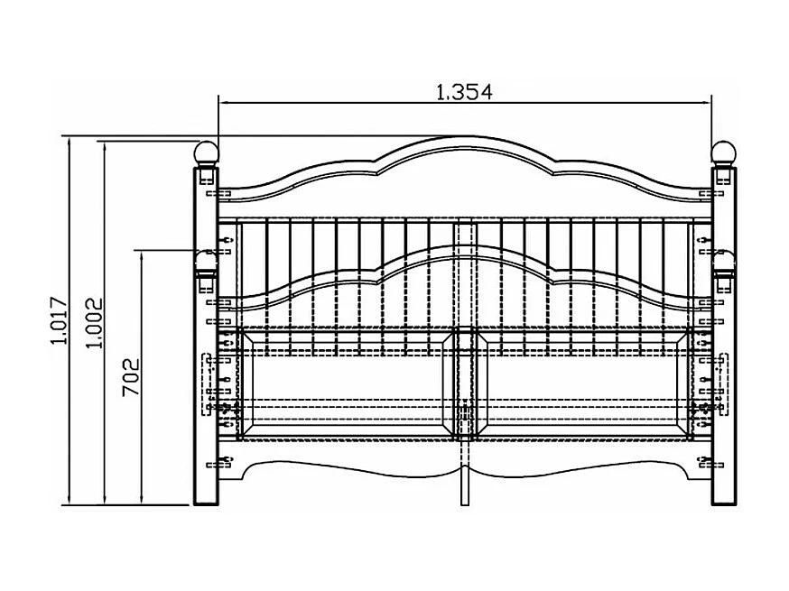 Lit Blanc 2 places Pour Couchage 140 x 190 Style Anglais L 149 H 100 P 198 cm