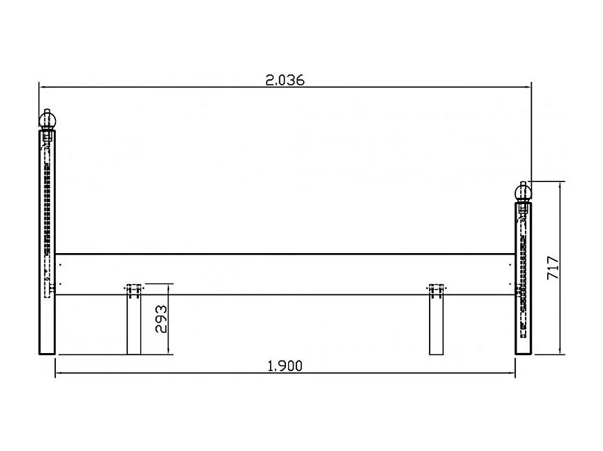 Lit Blanc 2 places Pour Couchage 140 x 190 Style Anglais L 149 H 100 P 198 cm