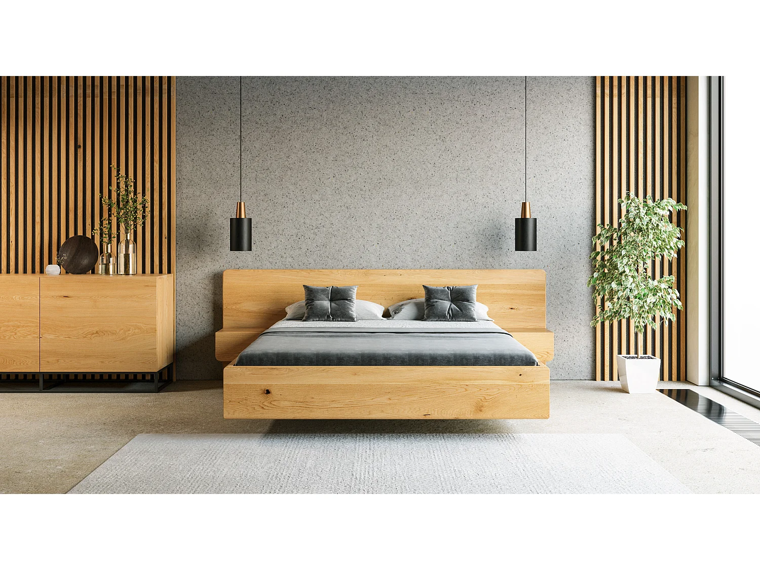 Lit Wide en chêne massif