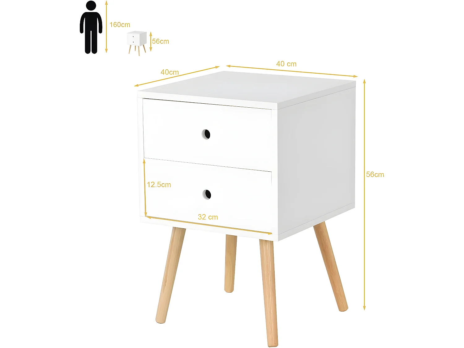 Nachttisch mit Schubladen