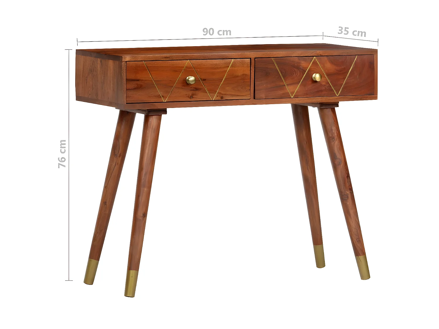 Table console 90x35x76 Bois d'acacia massif 2