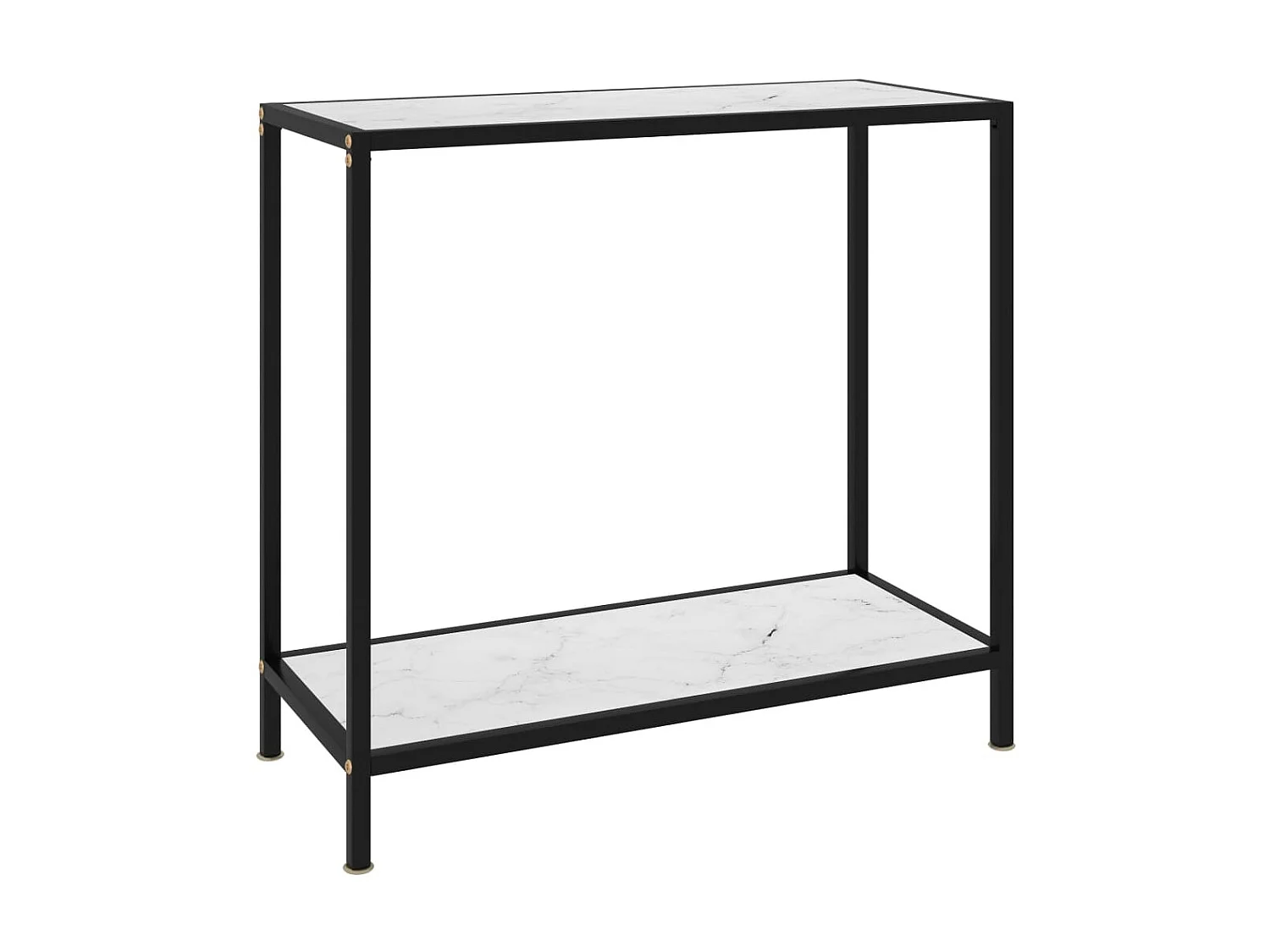 Table console Blanc 80x35x75 Verre trempé 2