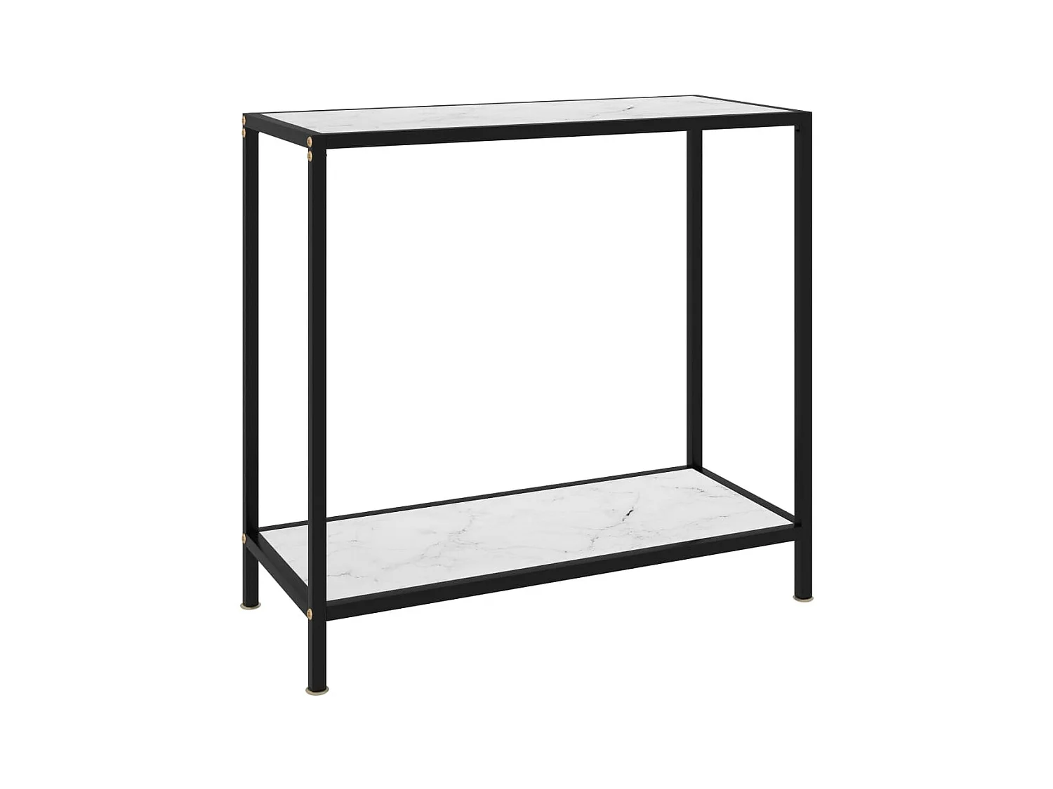 Table console Blanc 80x35x75 Verre trempé 2