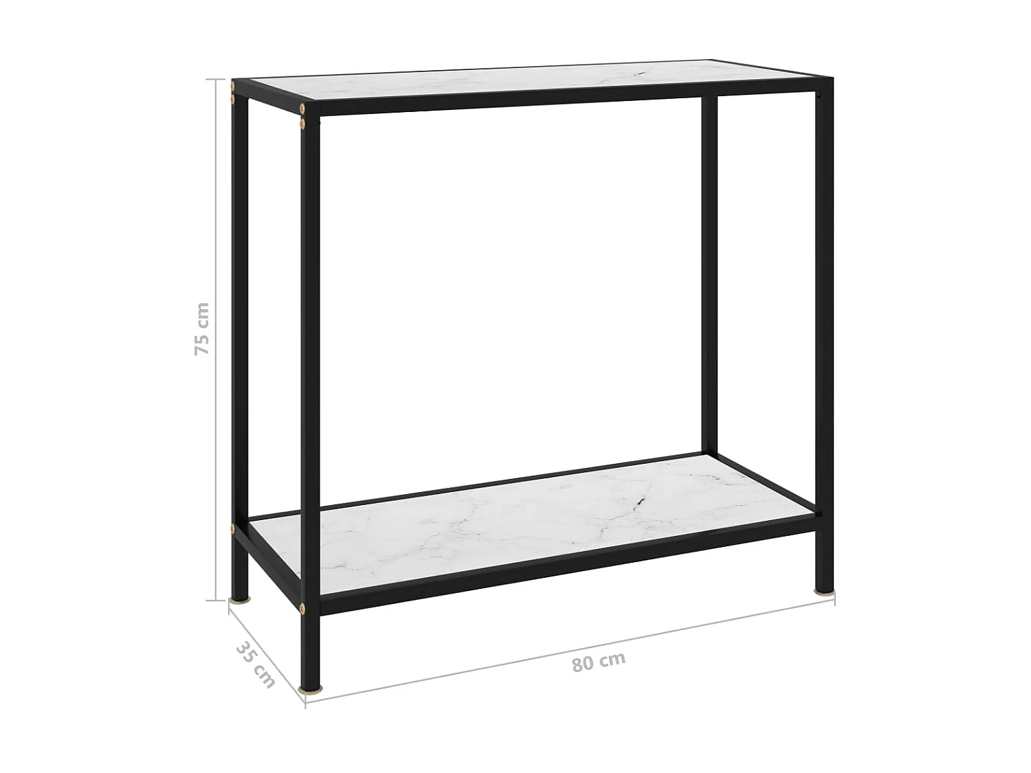 Table console Blanc 80x35x75 Verre trempé 2