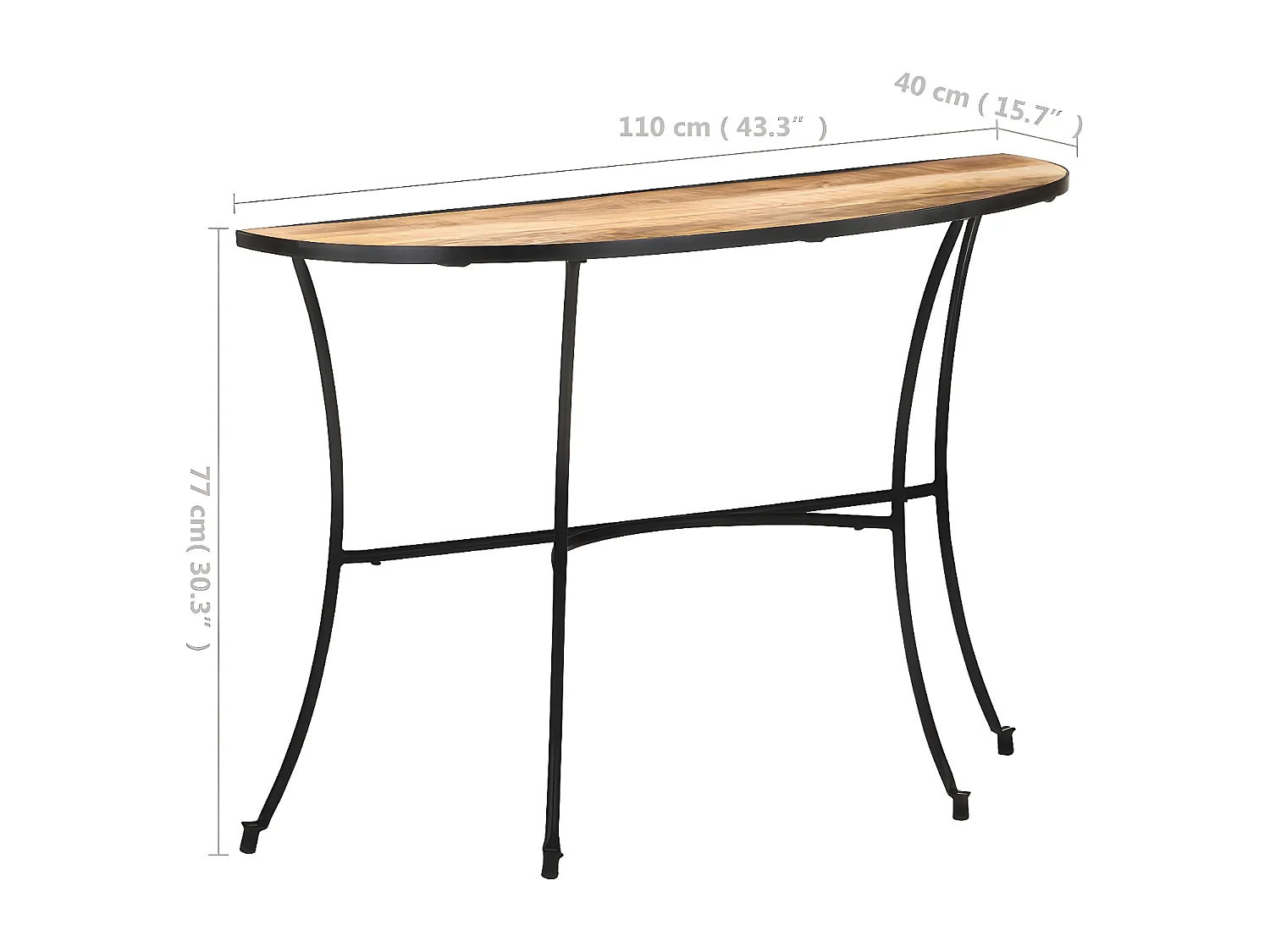 Table d'appoint 110x40x77 Bois de manguier massif