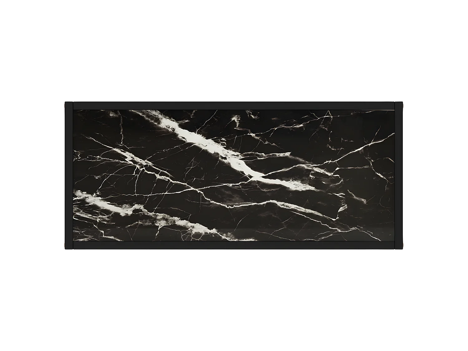 Table console Noir 80x35x75 Verre trempé