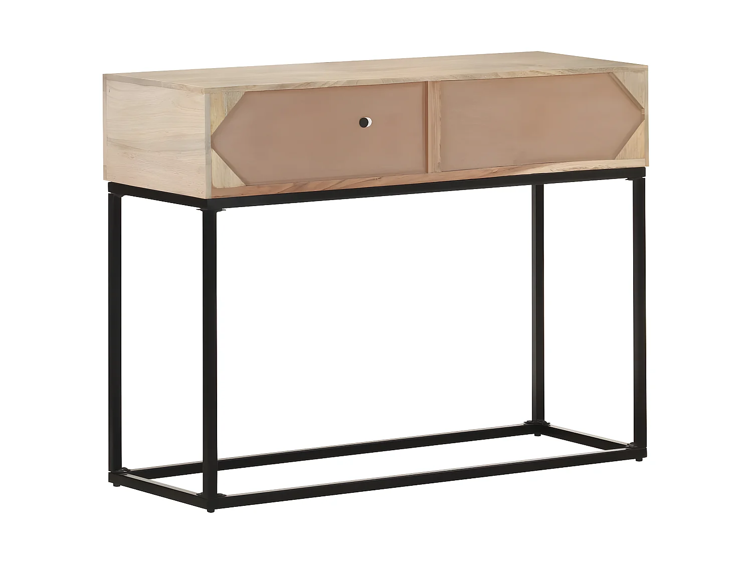 Table console 100x35x76 Bois de manguier et canne naturelle