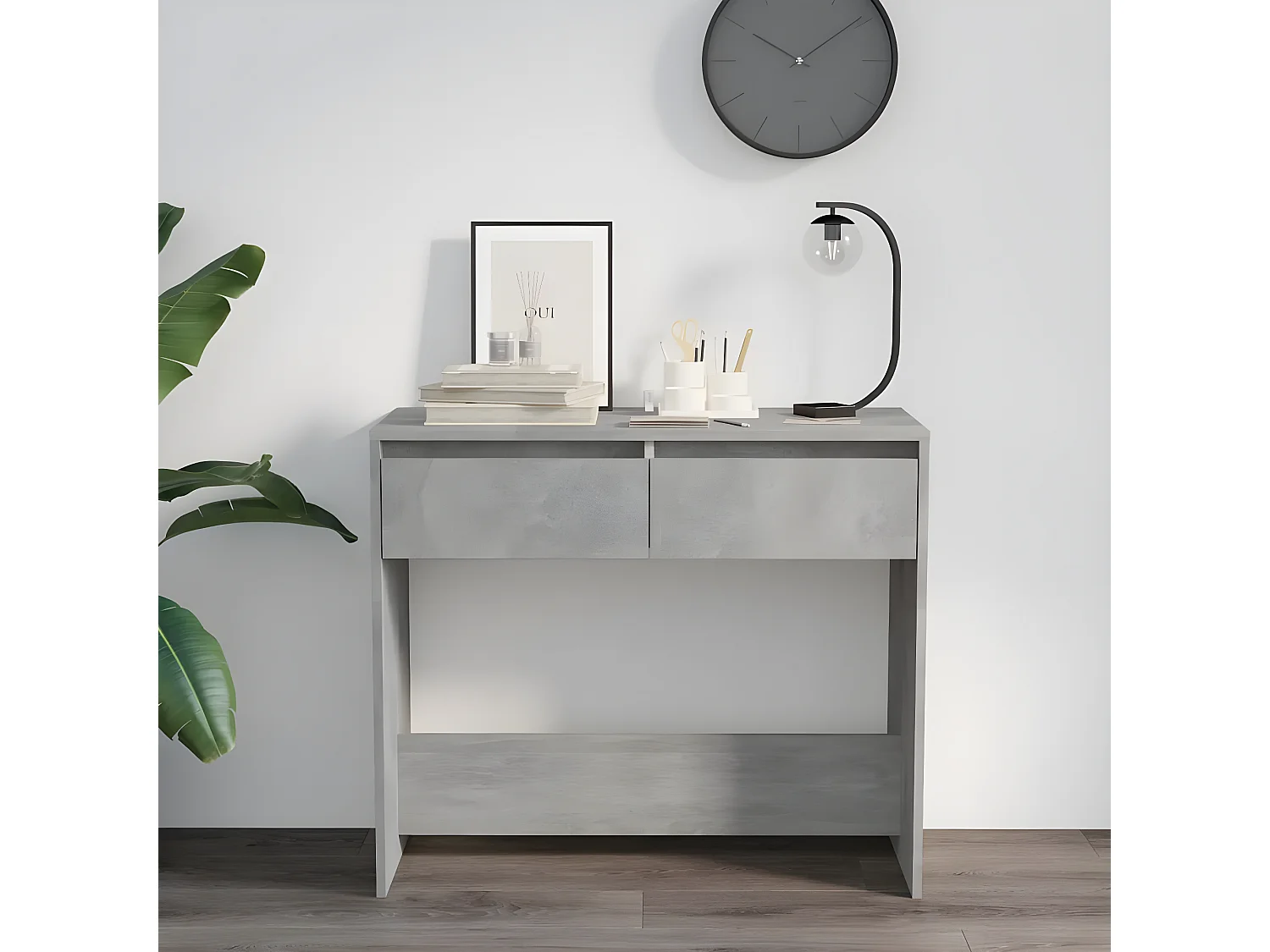 Table console Gris béton 89x41x76,5 Acier