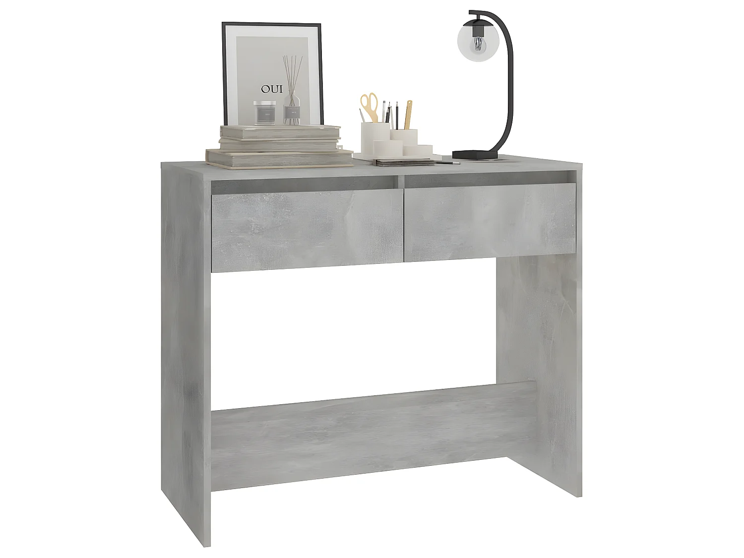 Table console Gris béton 89x41x76,5 Acier
