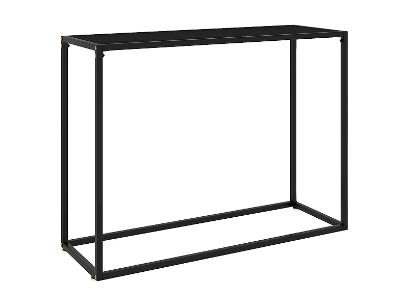 Table console Noir 100x35x75 Verre trempé 3