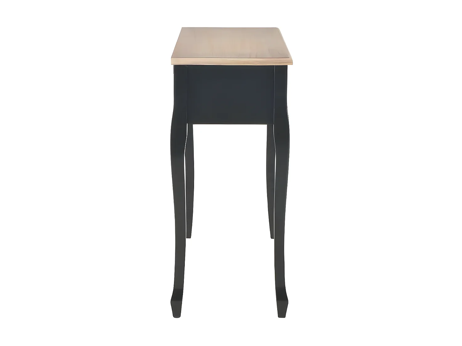 Console coiffeuse 3 tiroirs pin massif clair et noir Moram