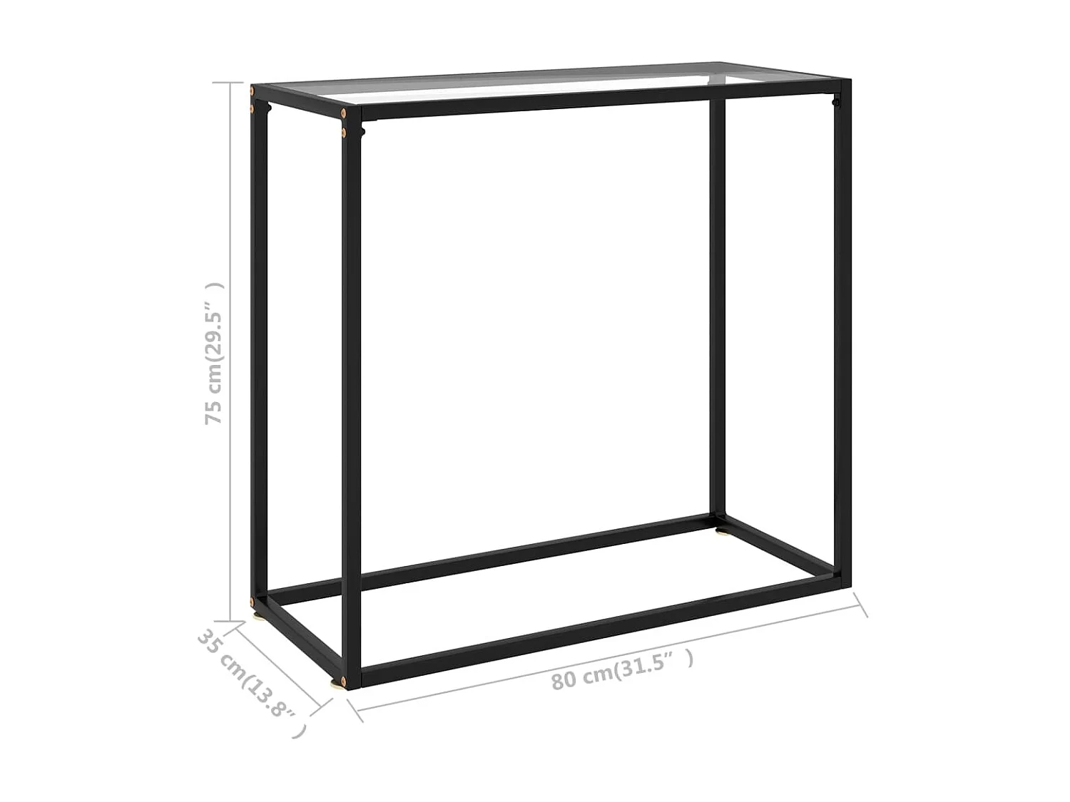 Table console Transparent 80x35x75 Verre trempé 2