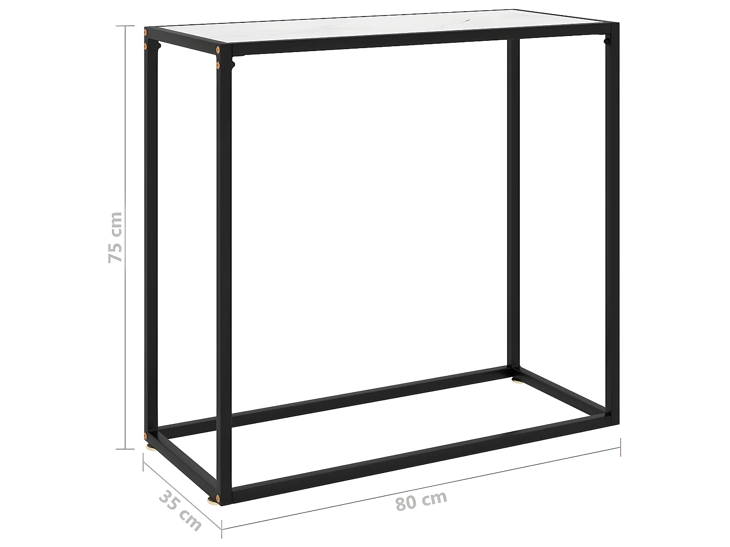Table console Blanc 80x35x75 Verre trempé