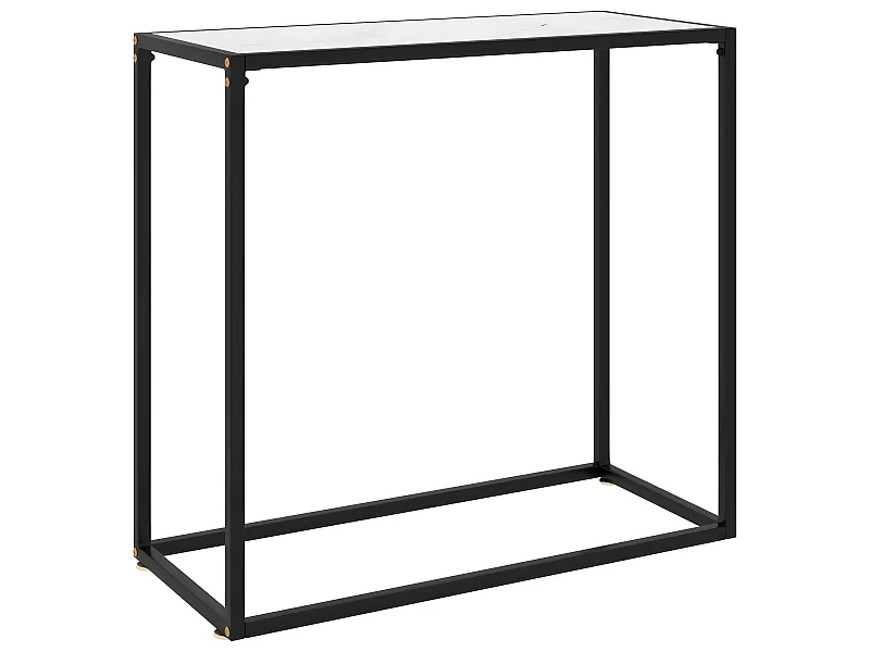 Table console Blanc 80x35x75 Verre trempé