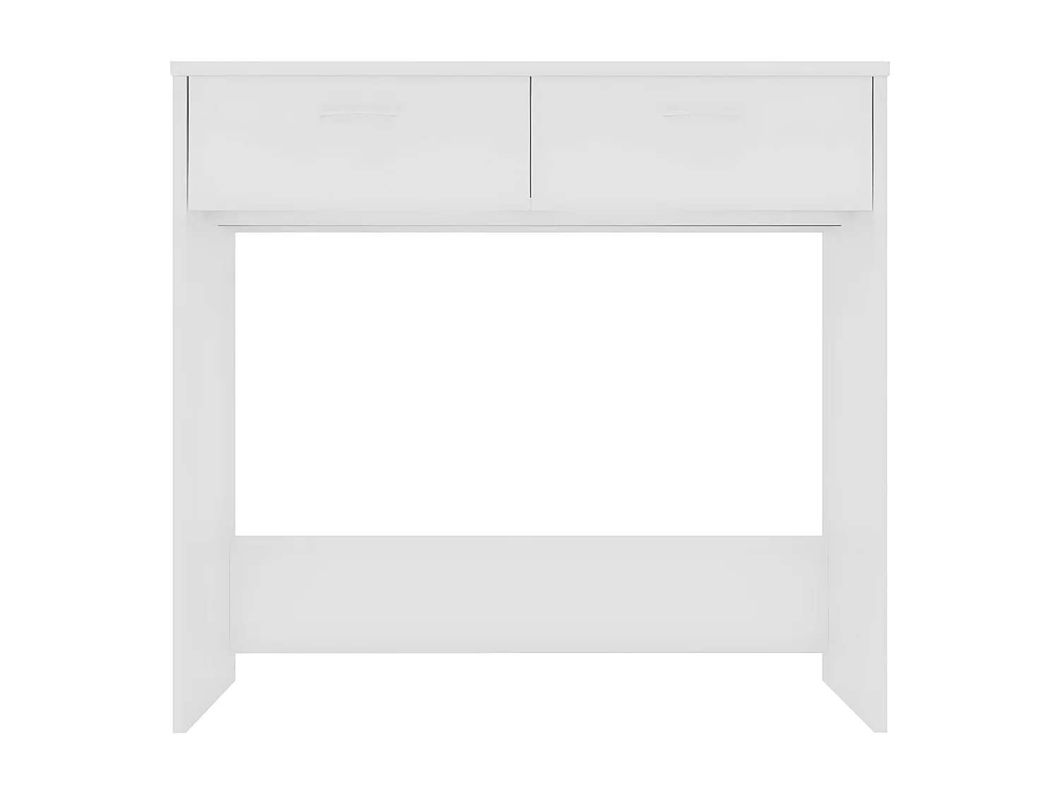 Petite console fixe avec 2 tiroirs blanche 80x40x75
