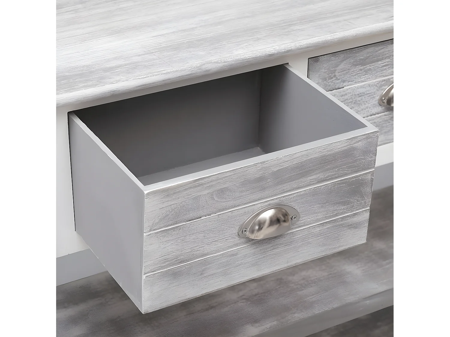 Console Gris antique 108x30x76 Bois de Paulownia massif