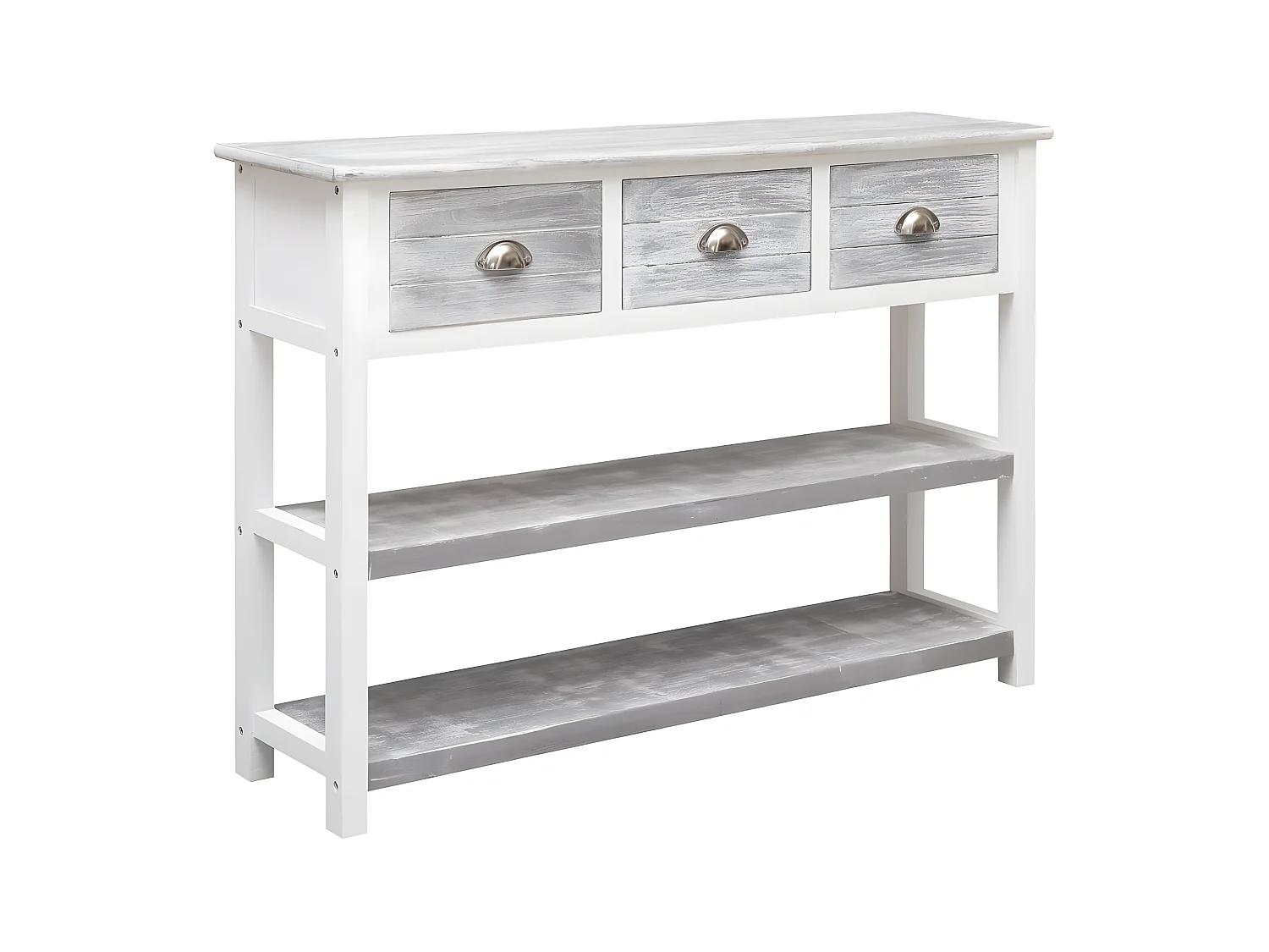 Console Gris antique 108x30x76 Bois de Paulownia massif