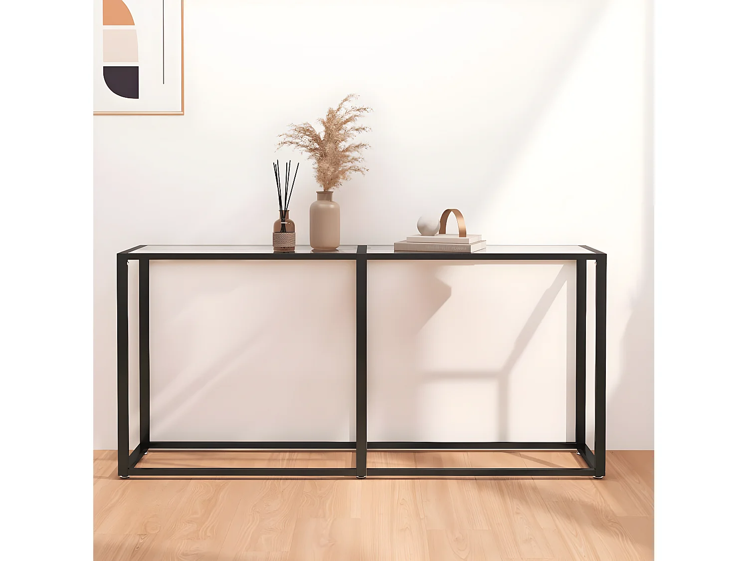 Table console Transparent 160x35x75,5 Verre trempé