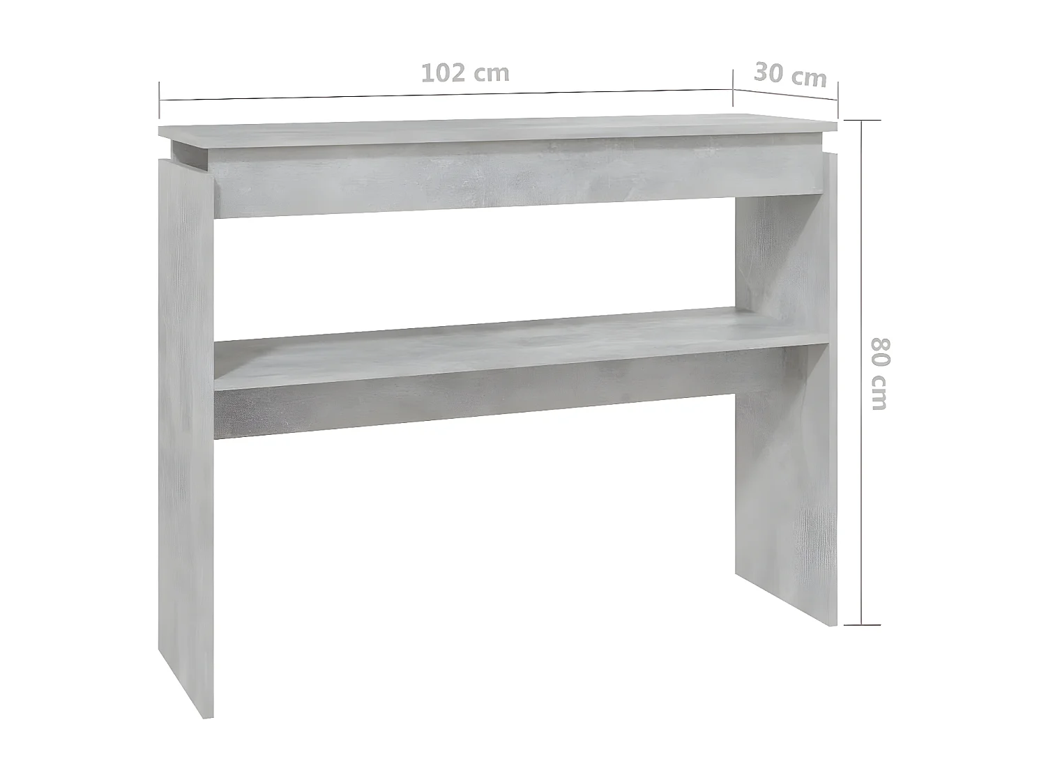 Console Gris béton 102x30x80