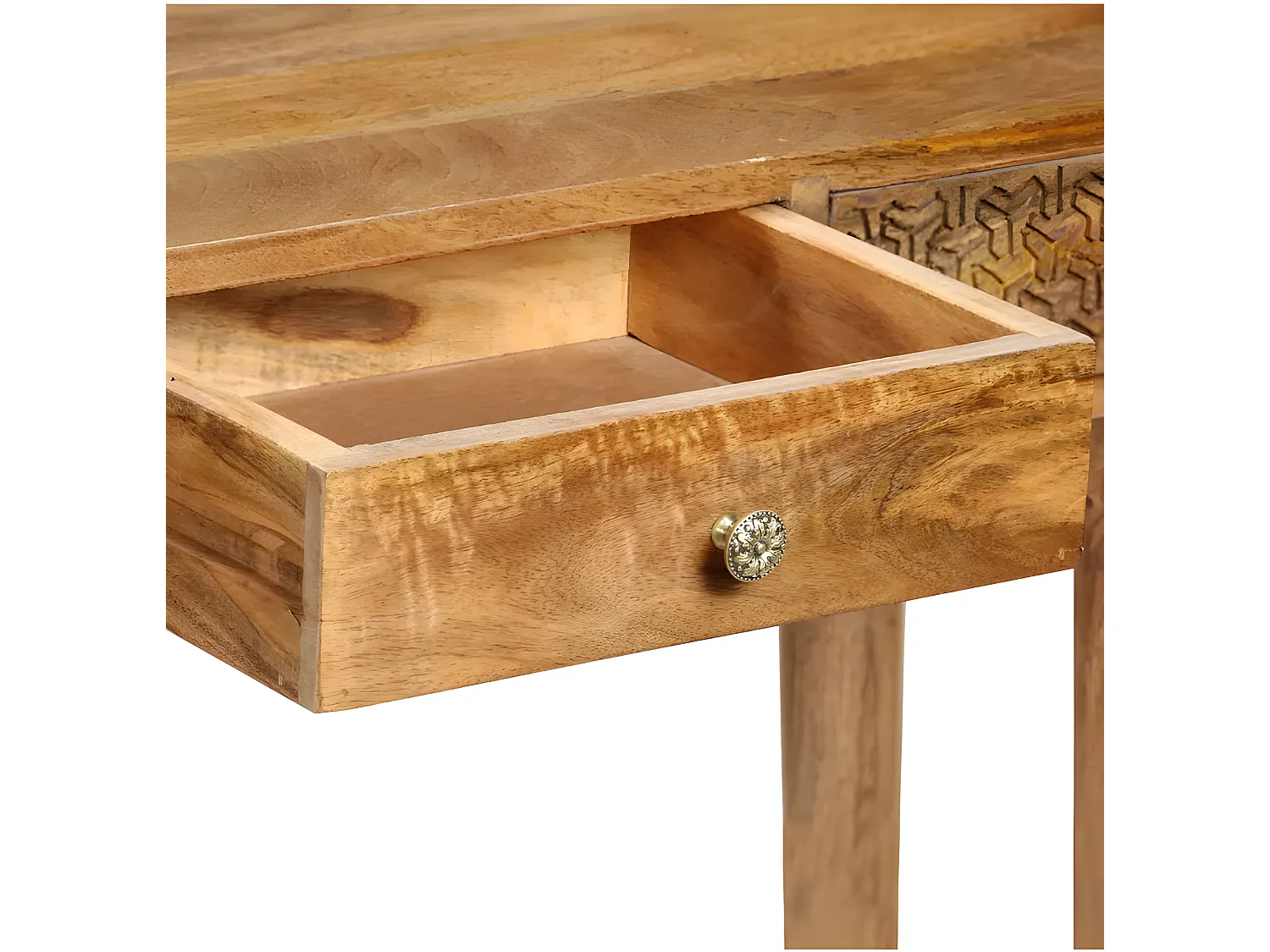 Console 3 tiroirs manguier massif foncé Grey