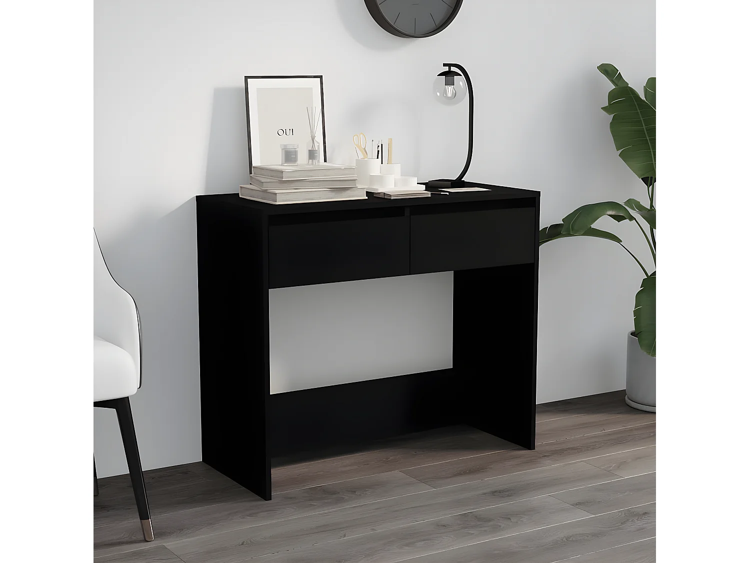 Table console Noir 89x41x76,5 Acier