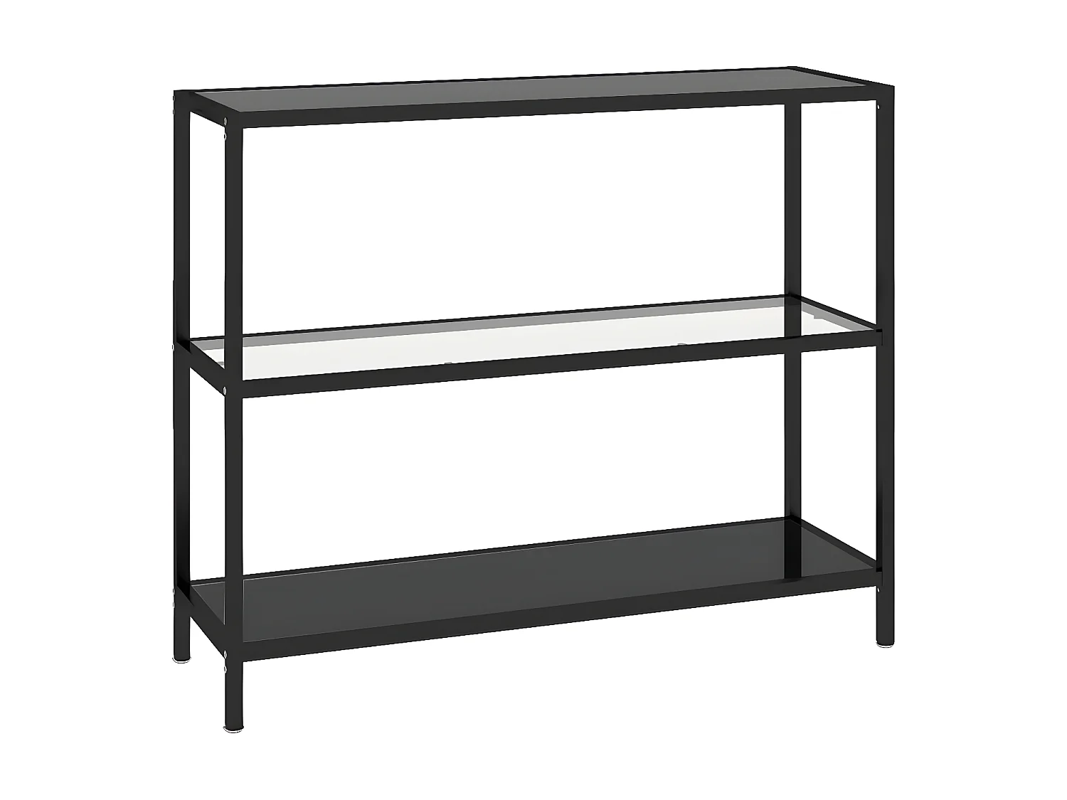 Table console Transparent et noir 100x36x90 Verre trempé