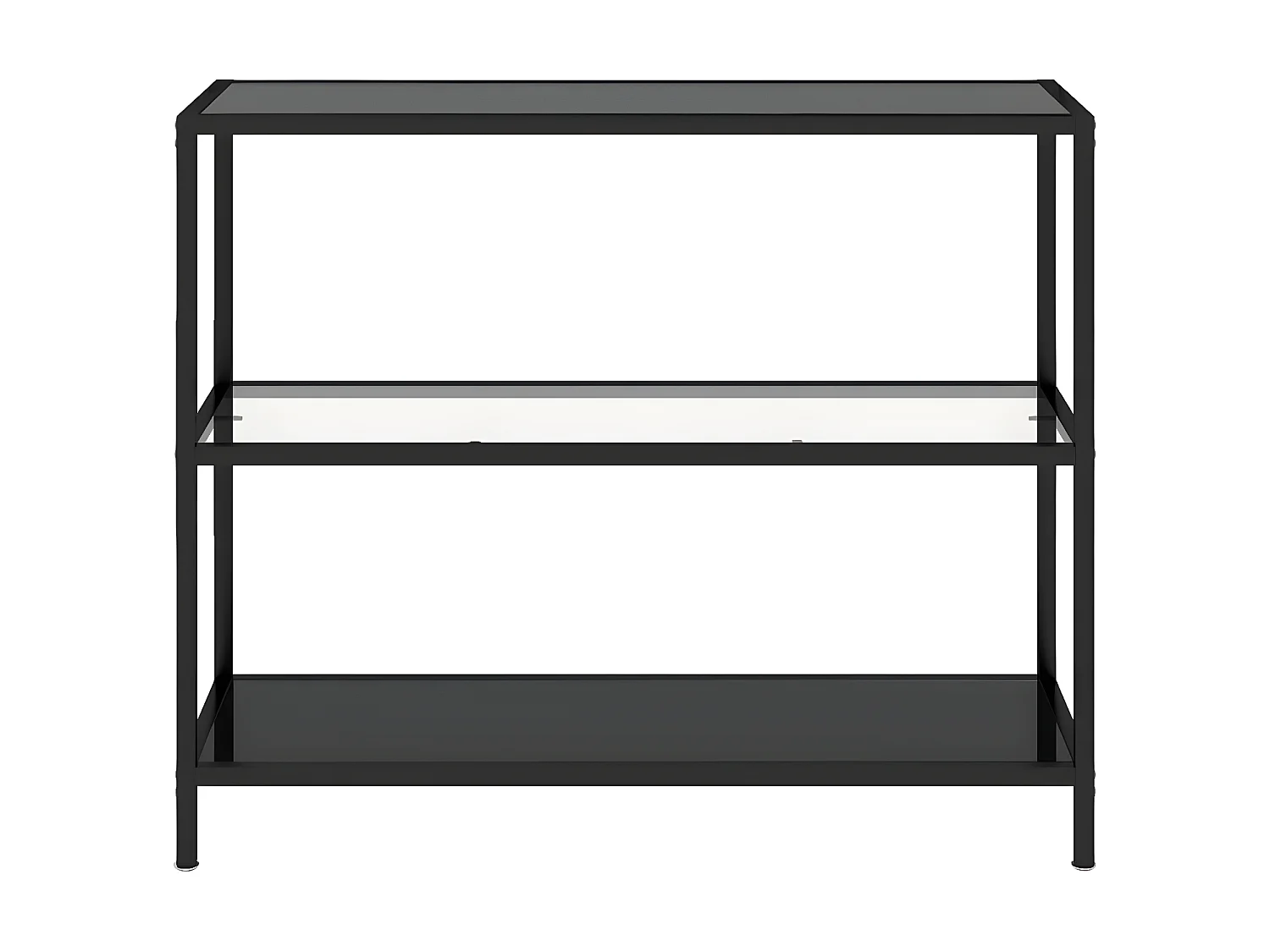 Table console Transparent et noir 100x36x90 Verre trempé