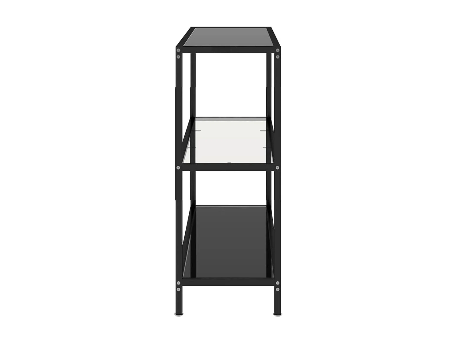 Table console Transparent et noir 100x36x90 Verre trempé