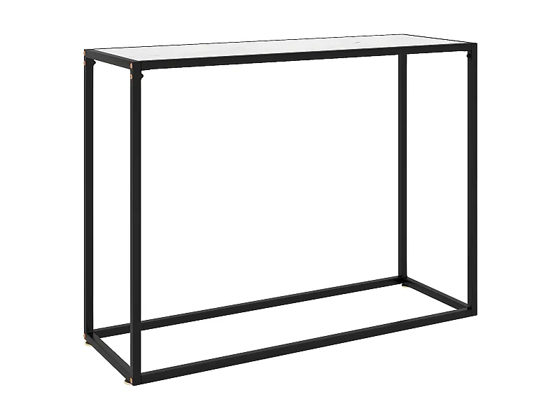 Table console Blanc 100x35x75 Verre trempé 2