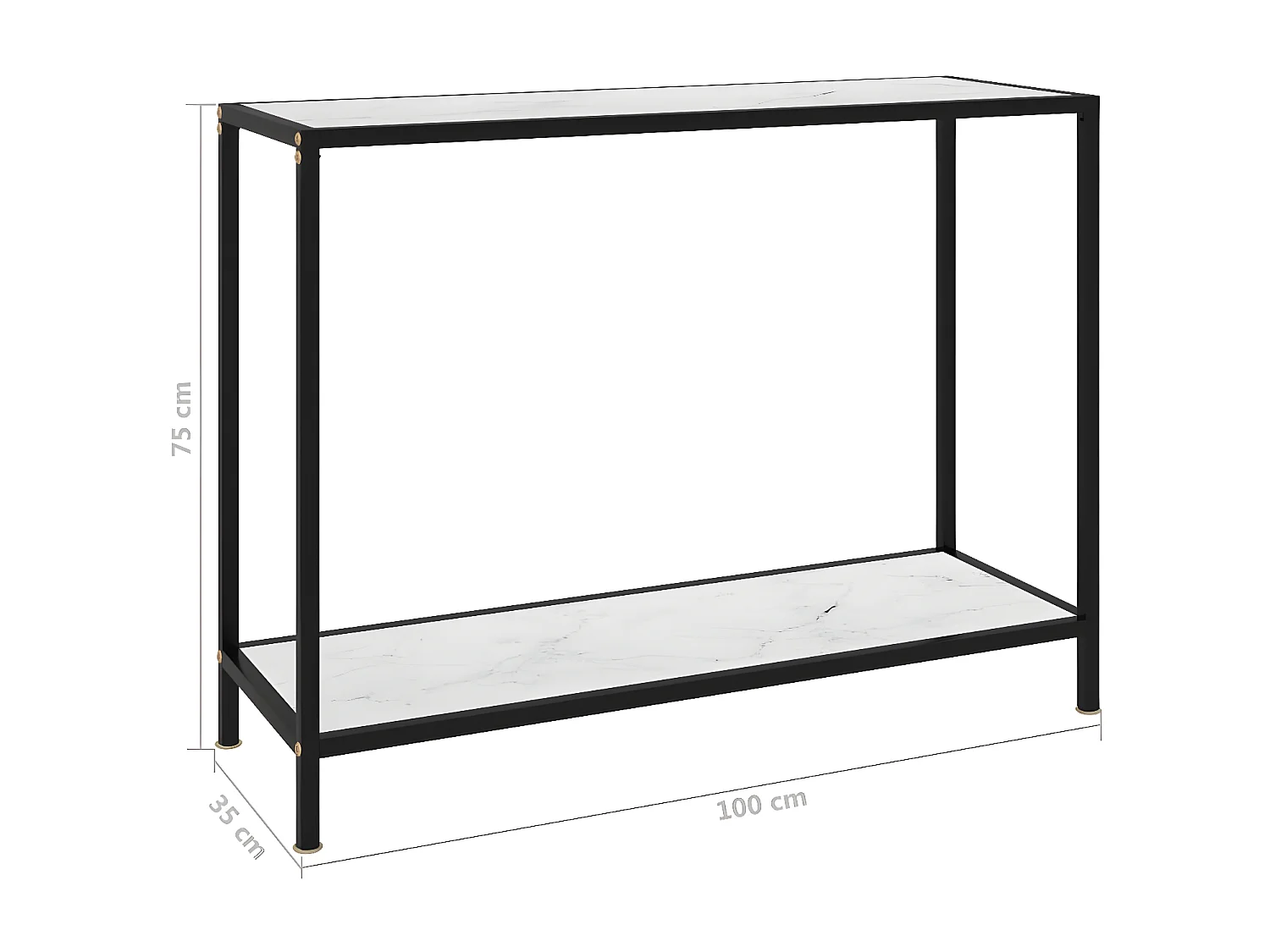 Table console Blanc 100x35x75 Verre trempé