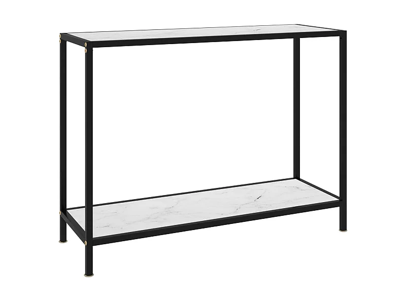 Table console Blanc 100x35x75 Verre trempé