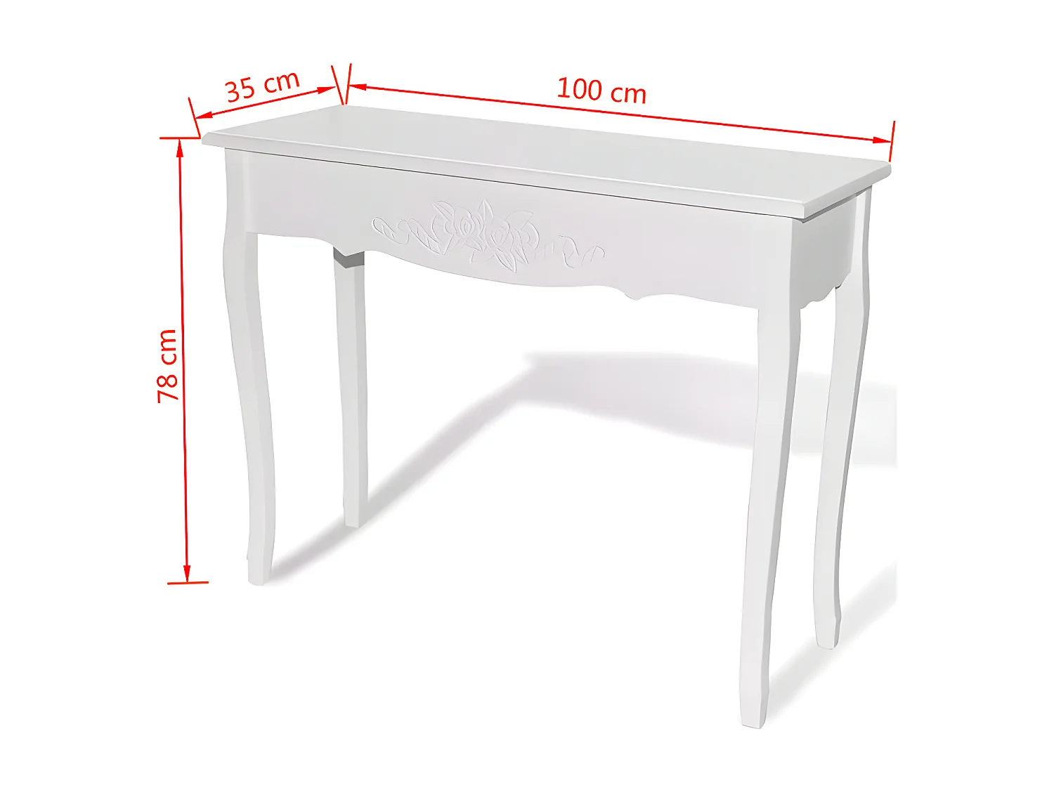 Console bois et pin massif blanc Bart
