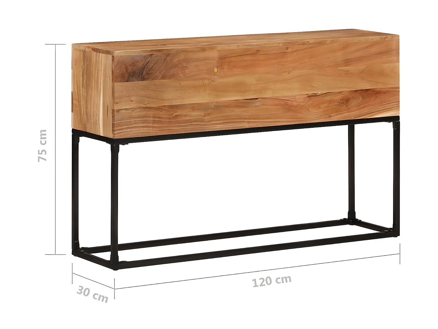 Console 120x30x75 Bois d'acacia massif