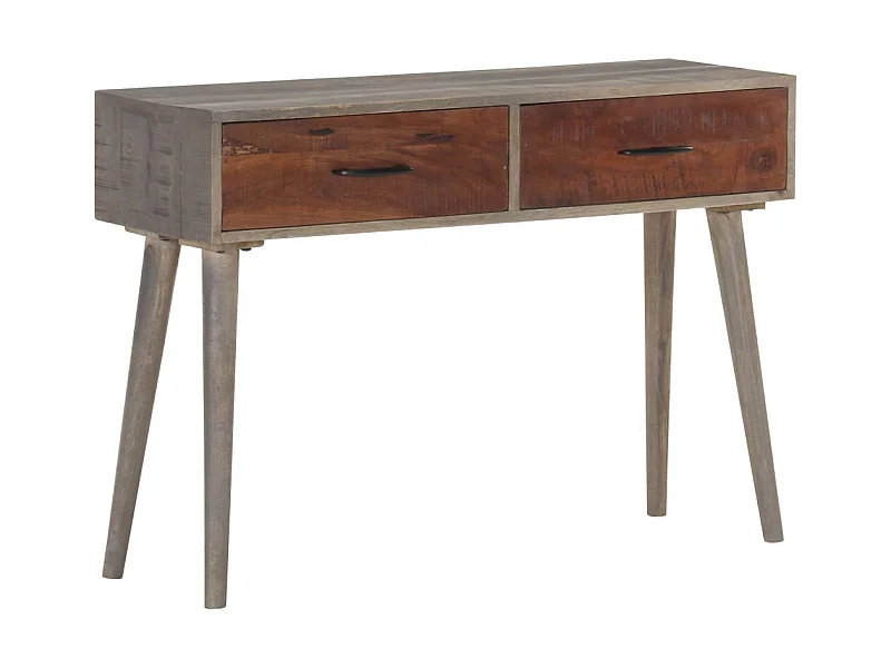 Table console Gris 110x35x75 Bois de manguier massif brut