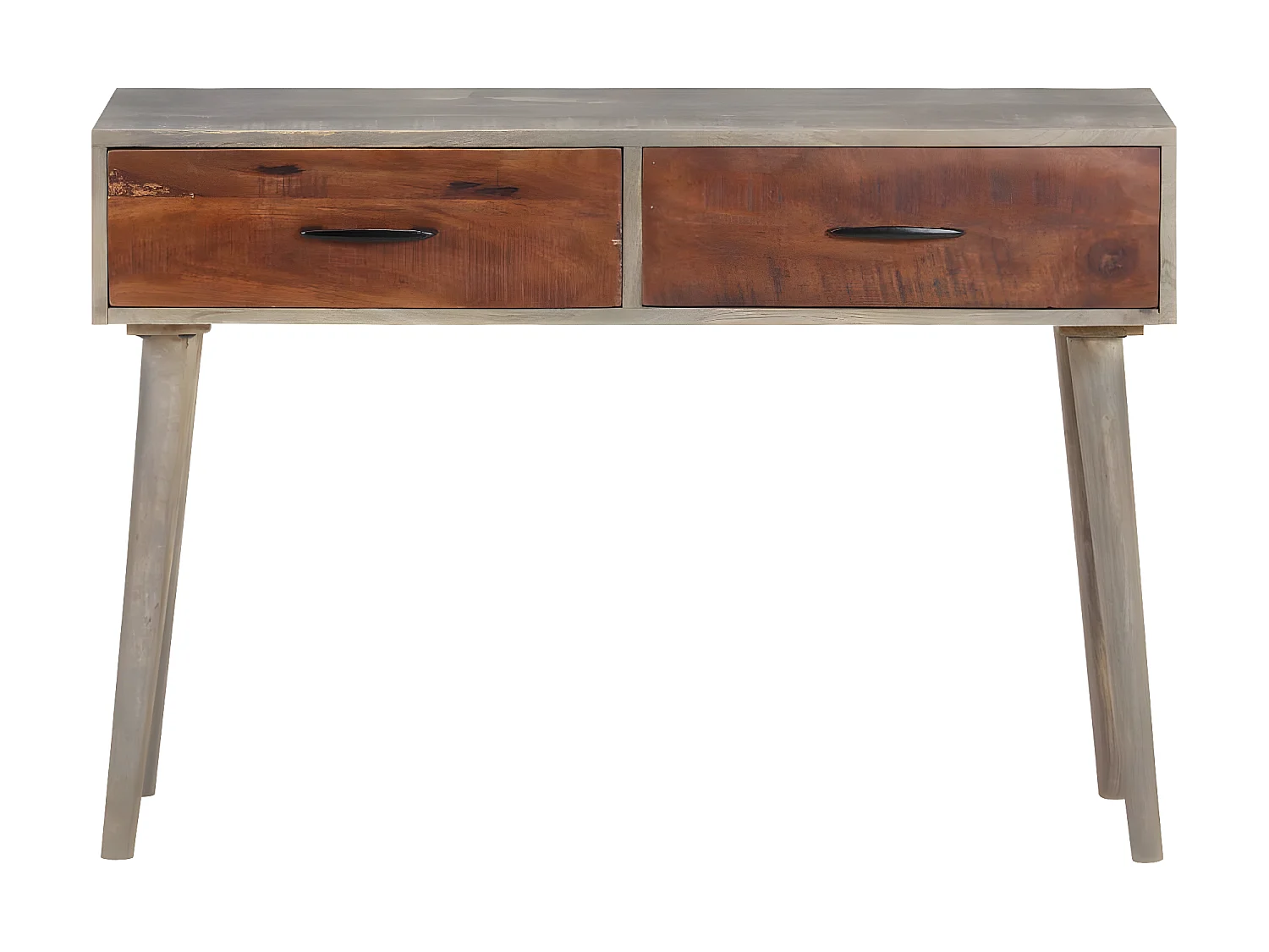 Table console Gris 110x35x75 Bois de manguier massif brut