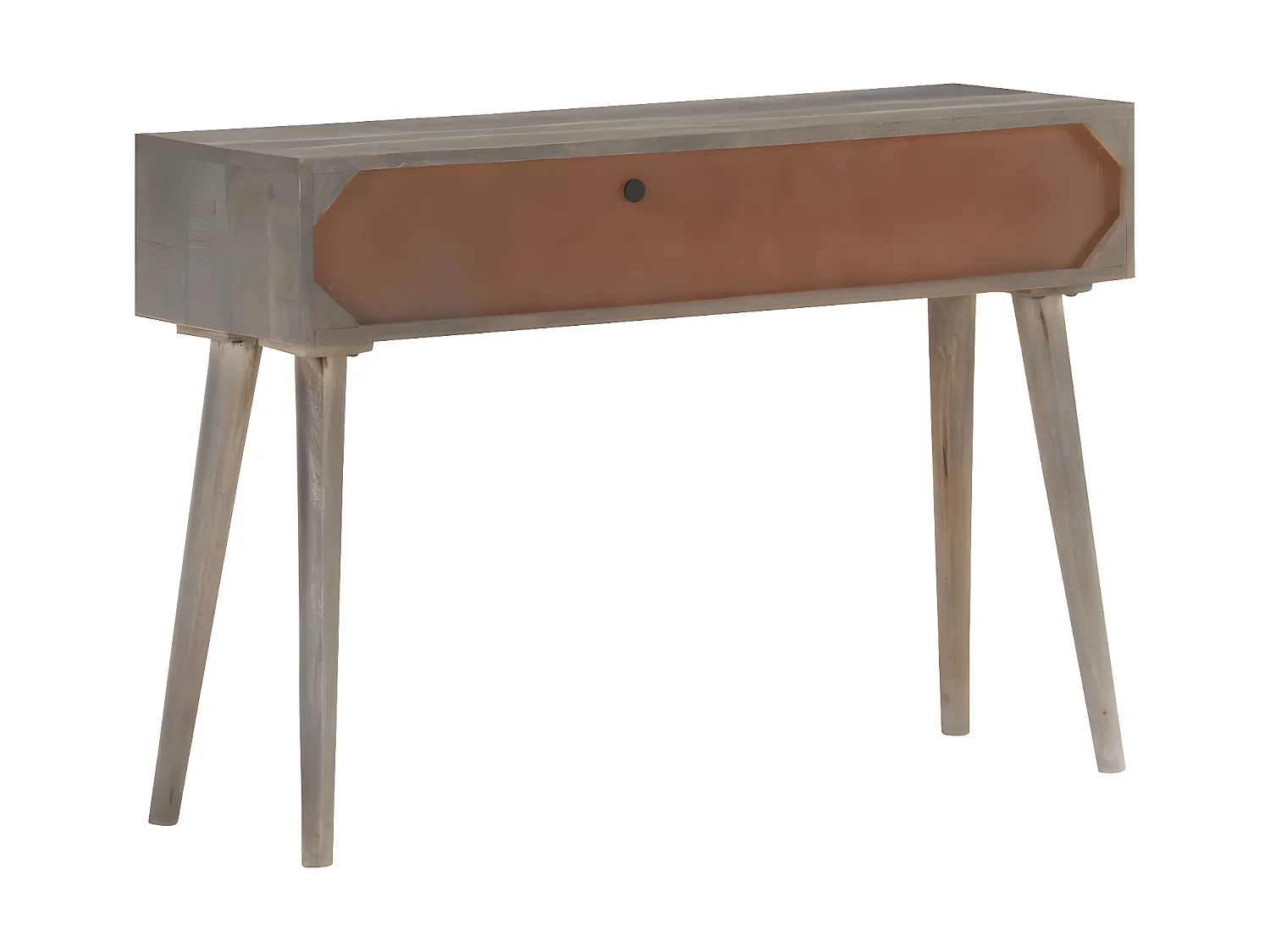 Table console Gris 110x35x75 Bois de manguier massif brut