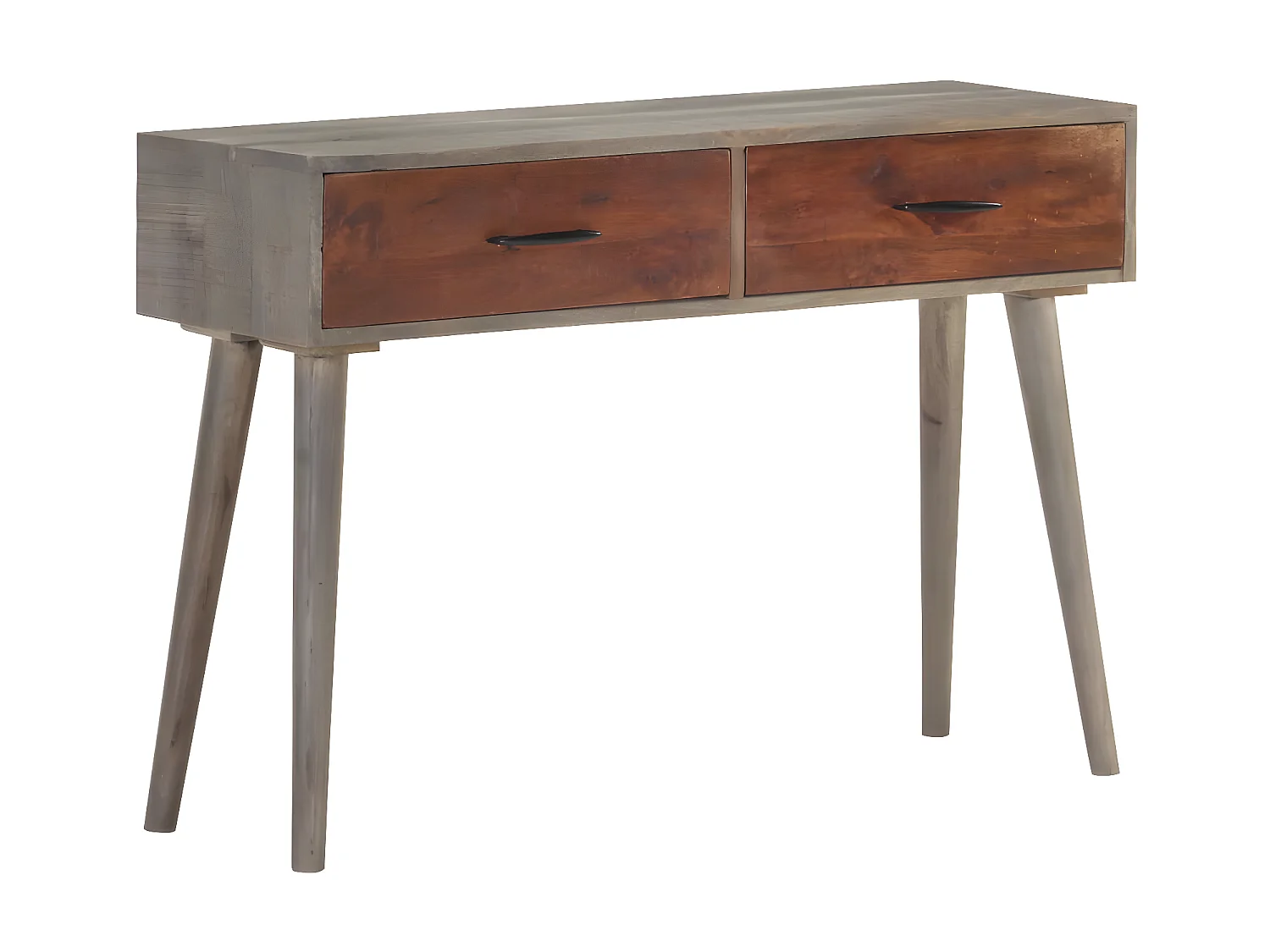 Table console Gris 110x35x75 Bois de manguier massif brut