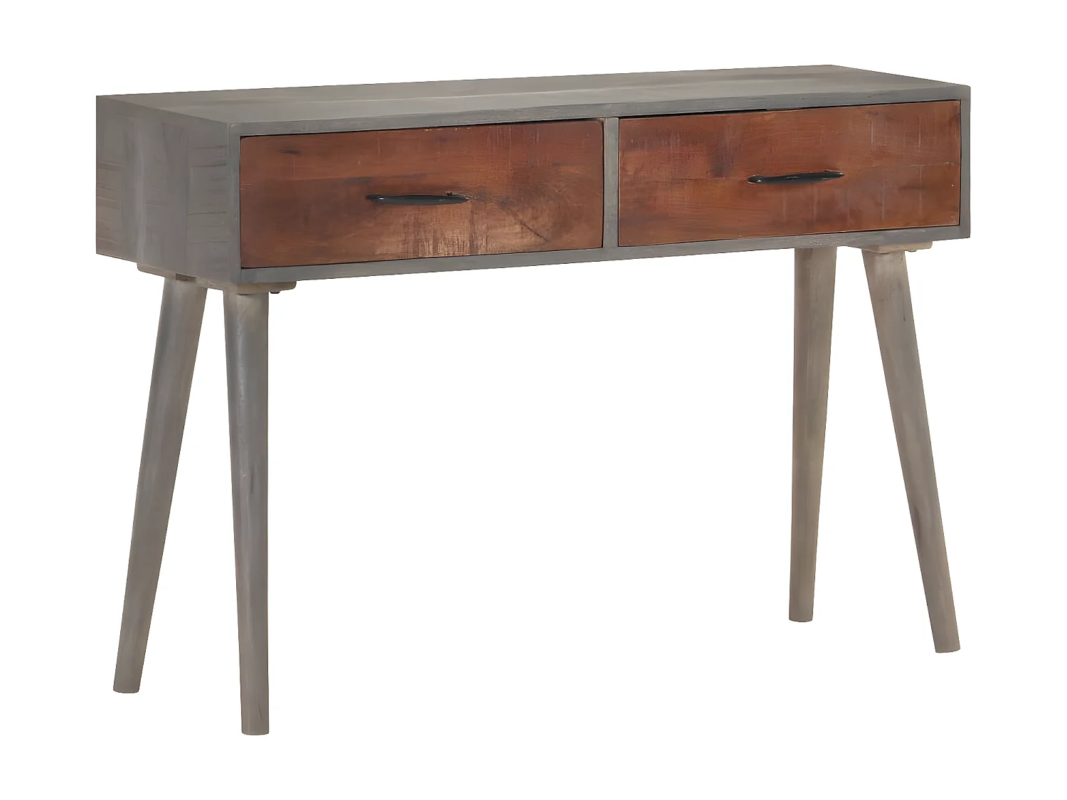 Table console Gris 110x35x75 Bois de manguier massif brut