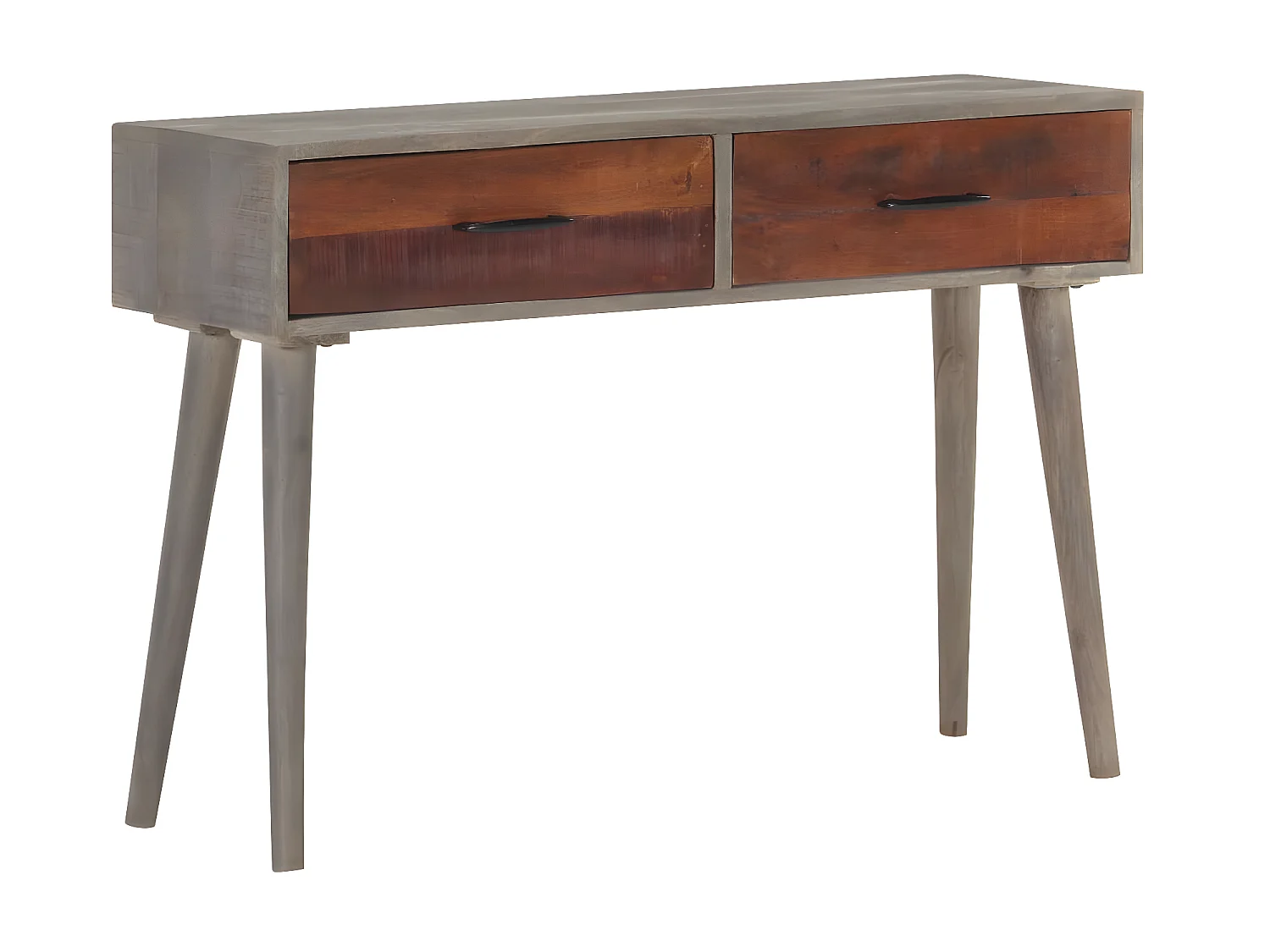 Table console Gris 110x35x75 Bois de manguier massif brut