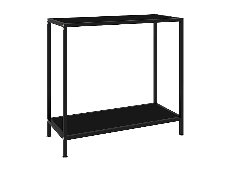 Table console Noir 80x35x75 Verre trempé 4