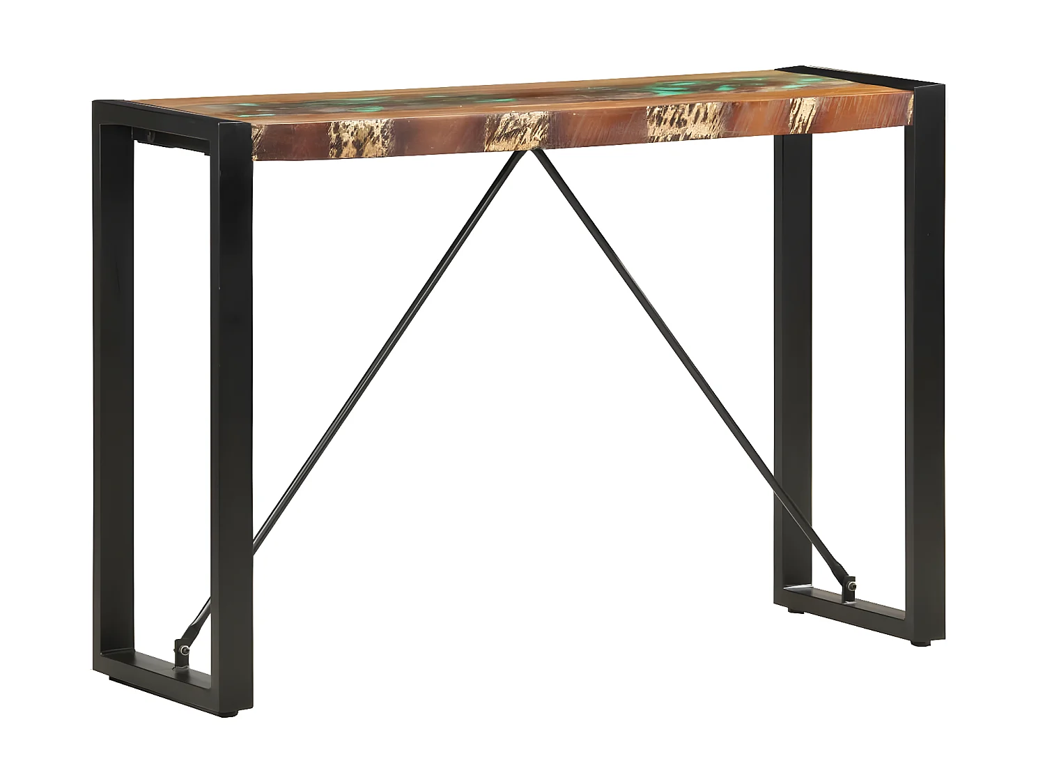 Table console 110x35x76 Bois de récupération massif