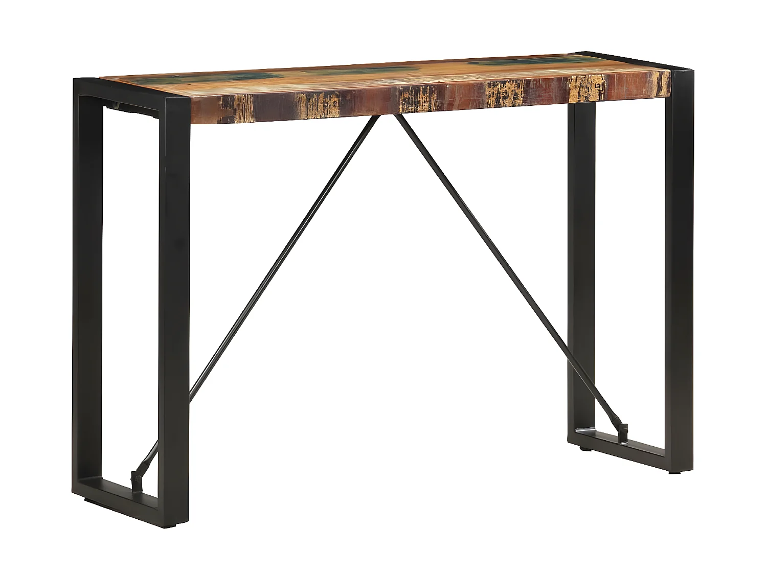 Table console 110x35x76 Bois de récupération massif